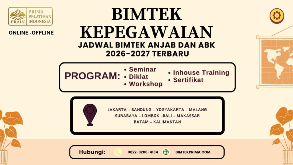 Jadwal Bimtek ANJAB dan ABK 2026-2027 Lengkap & Terupdate