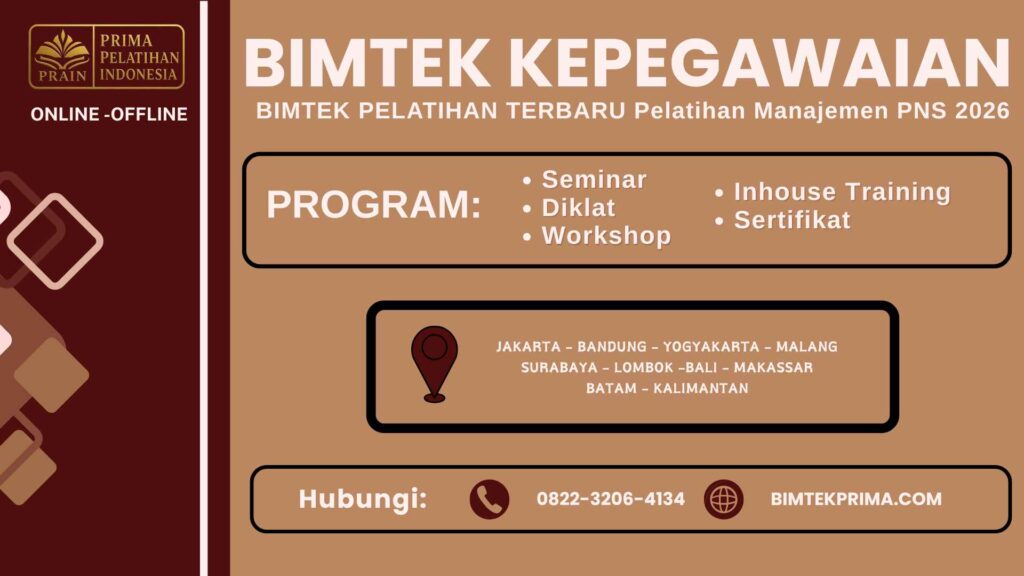 INFO BIMTEK Pelatihan Manajemen PNS 2026 Terbaru: Strategi SDM ASN Profesion